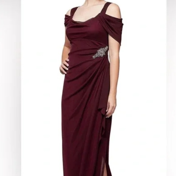Alex Evenings Embellished Cold Shoulder Column Evening Gown, size 16 - Picture 1 of 13